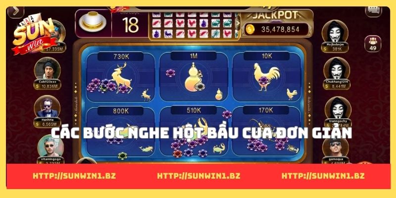 Các bước nghe hột bầu cua đơn giản